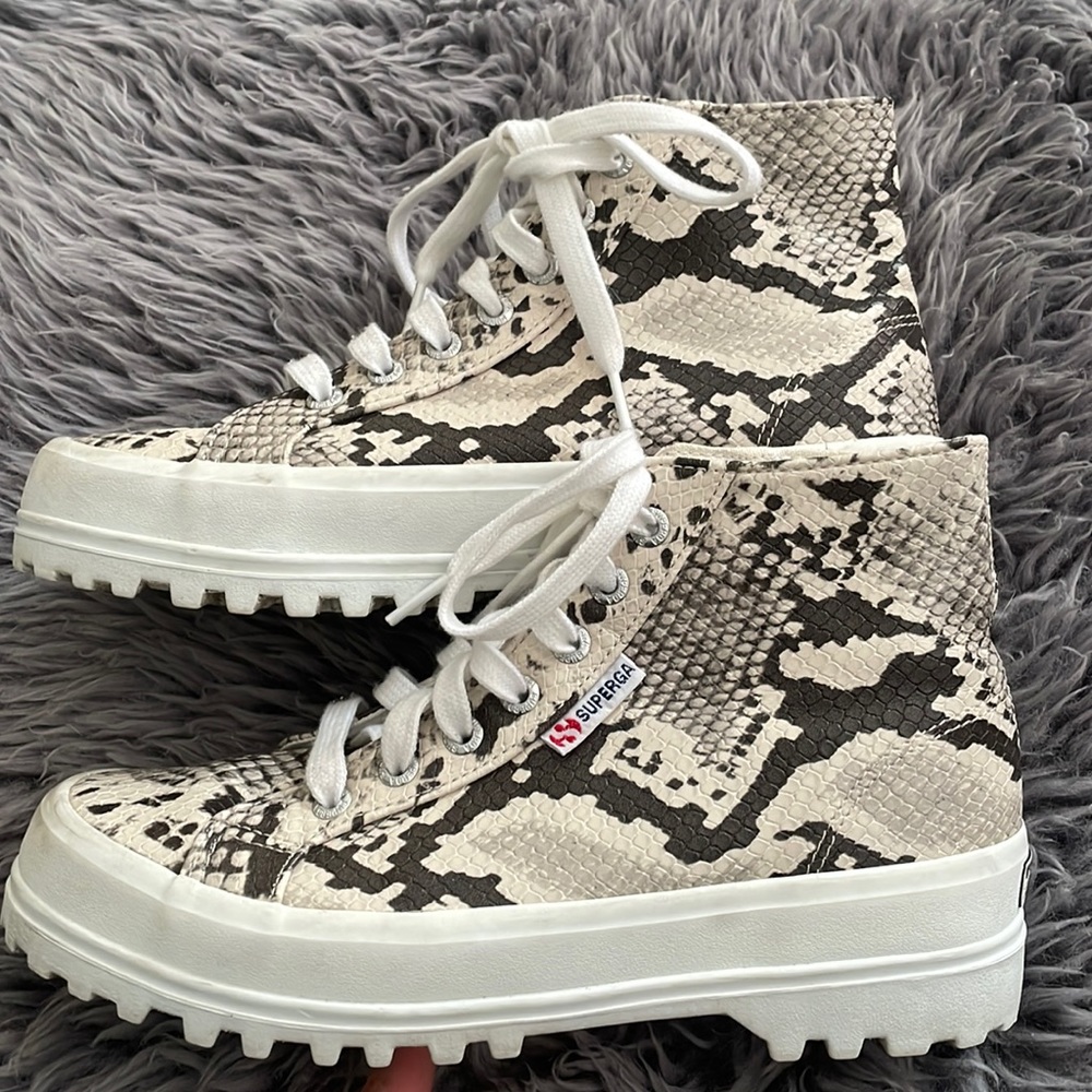Superga Snakeskin High Top Sneakers